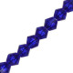 Faceted glass bicone beads 6mm Tranparent deep blue 